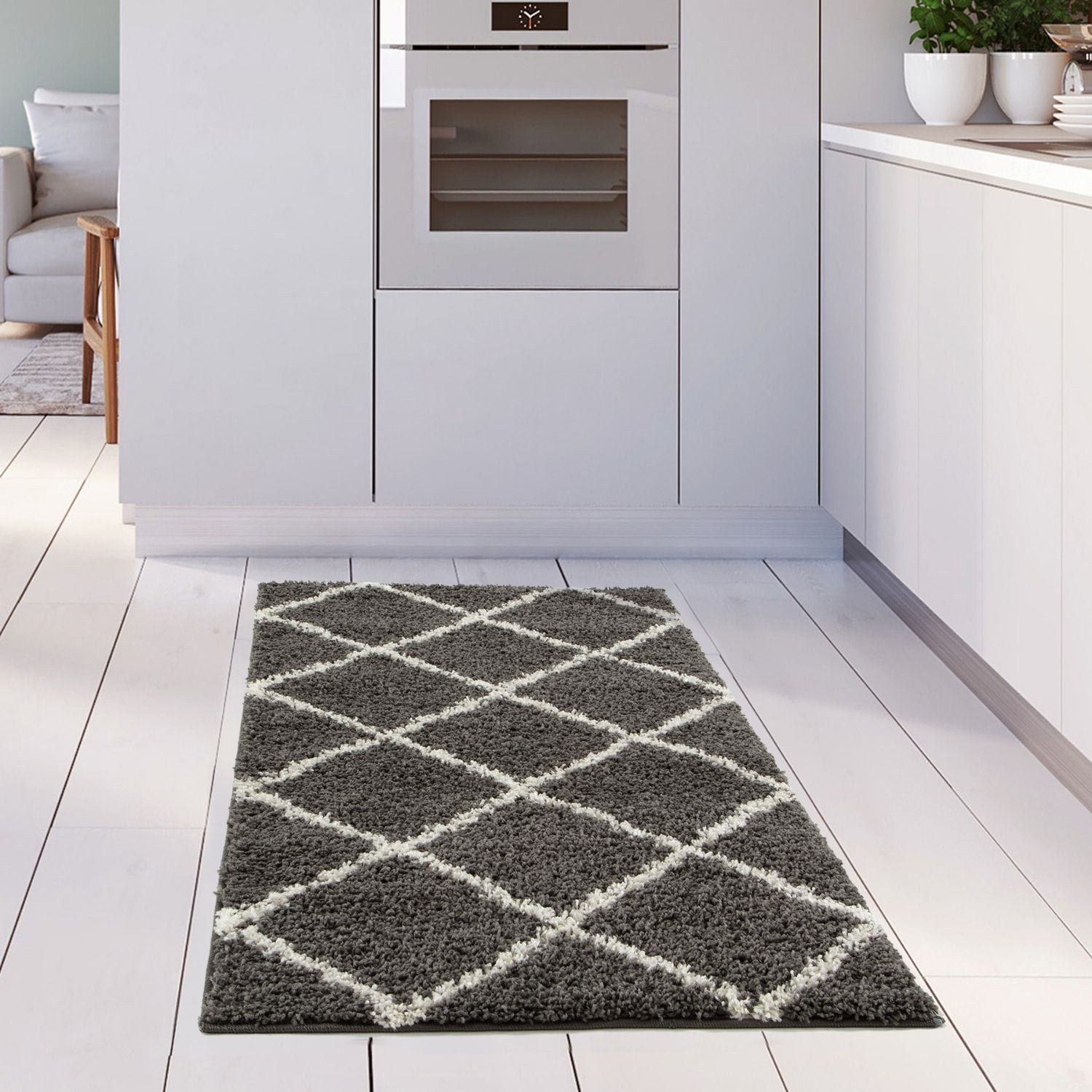 Moroccan Dark Grey Shaggy Rug