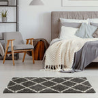 Moroccan Dark Grey Shaggy Rug
