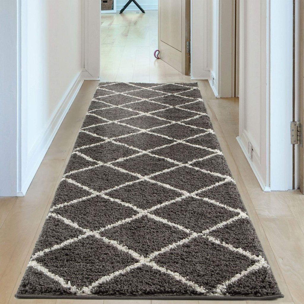 Moroccan Dark Grey Shaggy Rug