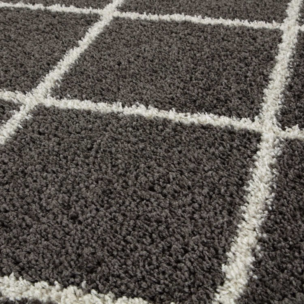 Moroccan Dark Grey Shaggy Rug