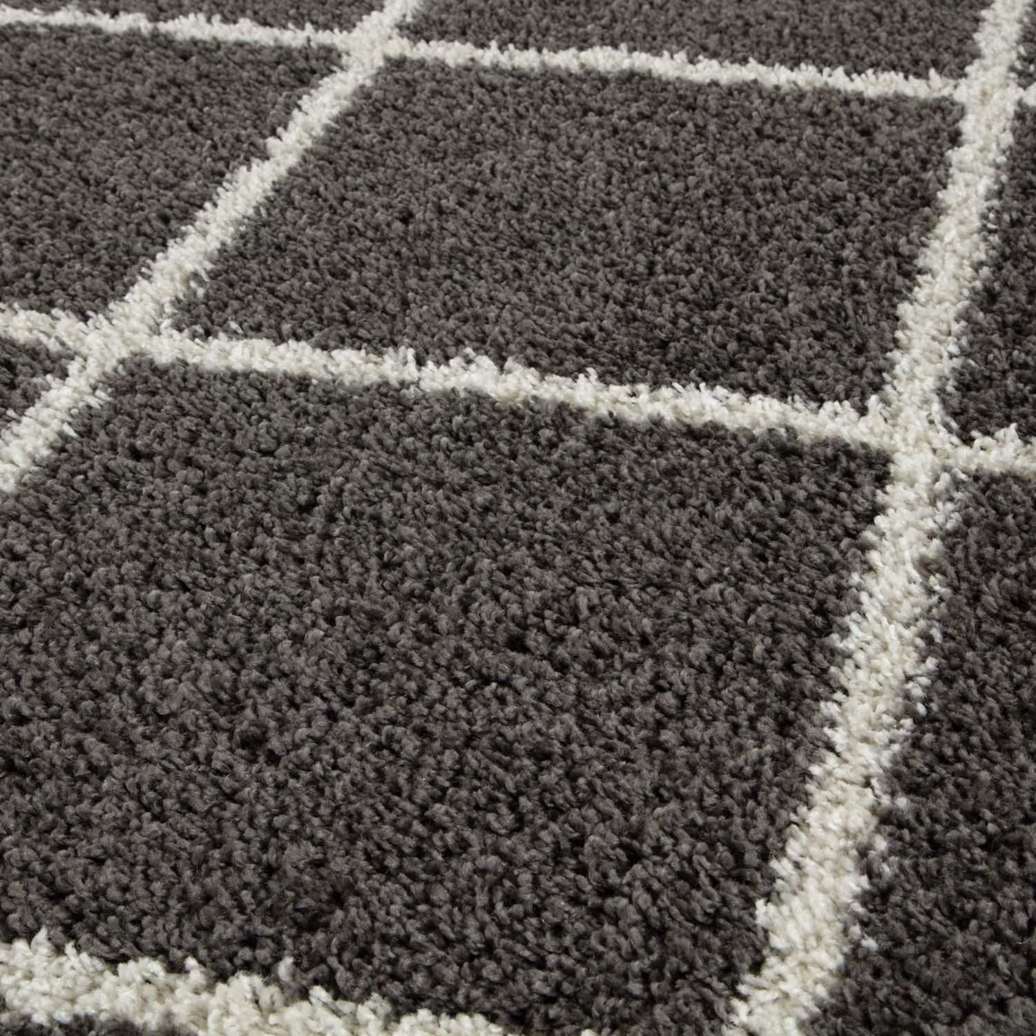 Moroccan Dark Grey Shaggy Rug