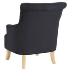 Black Fabric Button Tufted Armchair