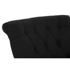 Black Fabric Button Tufted Armchair