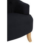 Black Fabric Button Tufted Armchair