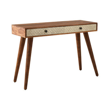 Boho Natural Acacia Wood 2 Drawer Console Table