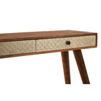 Boho Natural Acacia Wood 2 Drawer Console Table