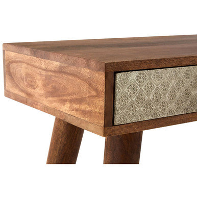 Boho Natural Acacia Wood 2 Drawer Console Table