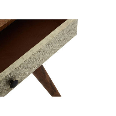 Boho Natural Acacia Wood 2 Drawer Console Table