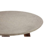 Boho Acacia Wood Side Table with White Finish Carved Top