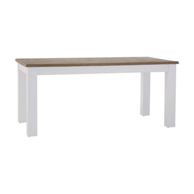 White and Oak Wood Rectangular Dining Table