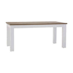 White and Oak Wood Rectangular Dining Table