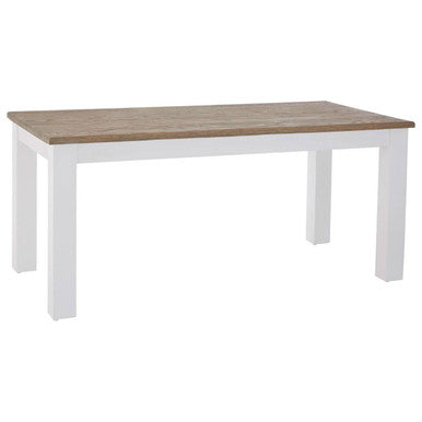 White and Oak Wood Rectangular Dining Table