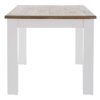 White and Oak Wood Rectangular Dining Table
