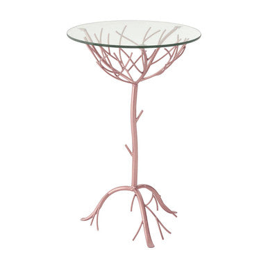 Rose Gold Finish Branch Design Side Table