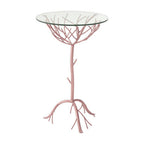 Rose Gold Finish Branch Design Side Table