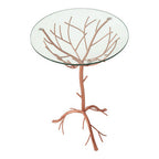 Rose Gold Finish Branch Design Side Table