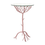 Rose Gold Finish Branch Design Side Table