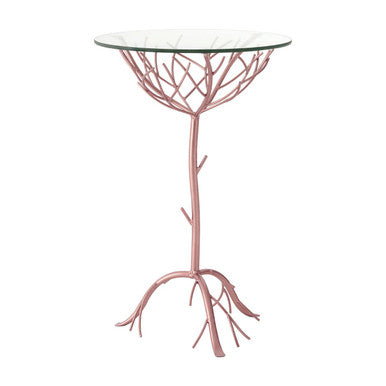 Rose Gold Finish Branch Design Side Table