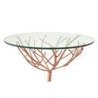Rose Gold Finish Branch Design Side Table