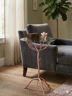 Rose Gold Finish Branch Design Side Table