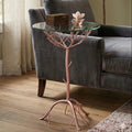 Rose Gold Finish Branch Design Side Table