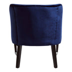 Blue Velvet Lounge Chair with Button Tufting