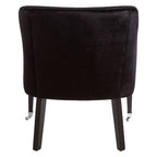 Black Velvet Chair with Button Tufting