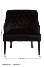 Black Velvet Chair with Button Tufting