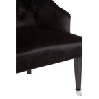Black Velvet Chair with Button Tufting