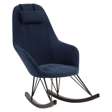 Blue Fabric Rocking Chair