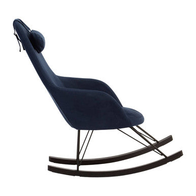 Blue Fabric Rocking Chair