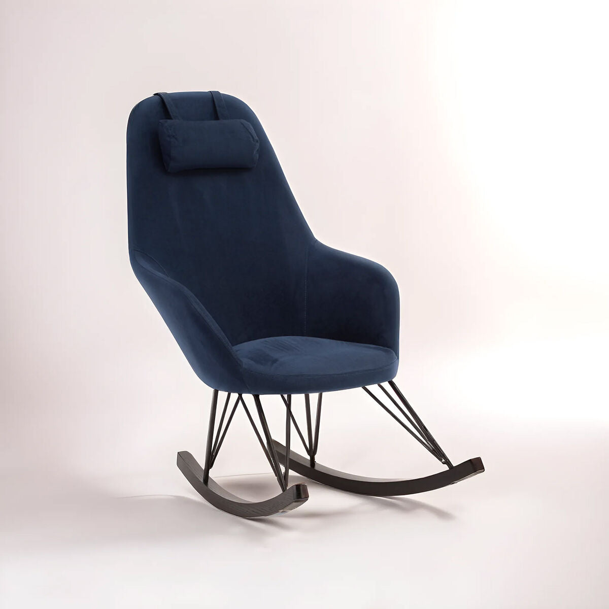 Blue Fabric Rocking Chair
