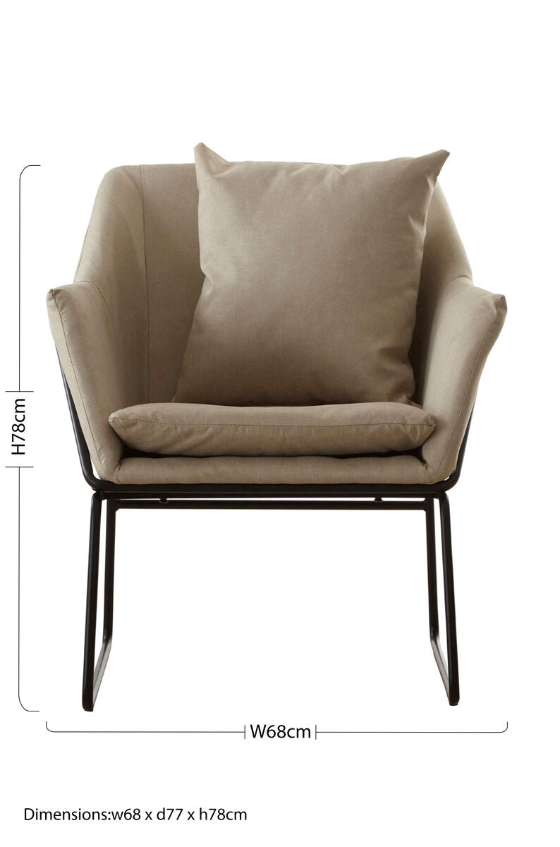 Stone Fabric Armchair with Cushion