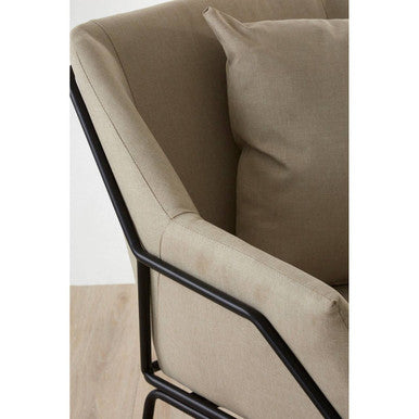 Stone Fabric Armchair with Cushion