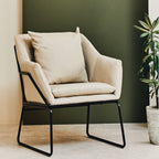 Stone Fabric Armchair with Cushion
