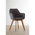 Grey Fabric Dining Chair with Beechwood Legs