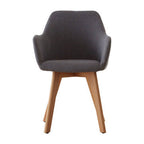 Grey Fabric Dining Chair with Beechwood Legs
