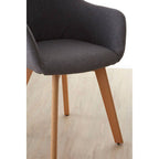 Grey Fabric Dining Chair with Beechwood Legs