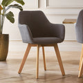 Grey Fabric Dining Chair with Beechwood Legs