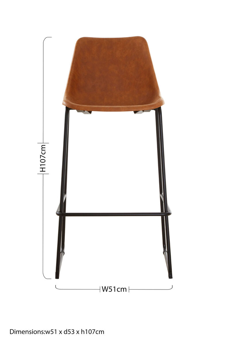 Camel Bar Chair with Black Legs
