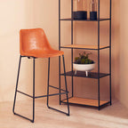 Camel Bar Chair with Black Legs