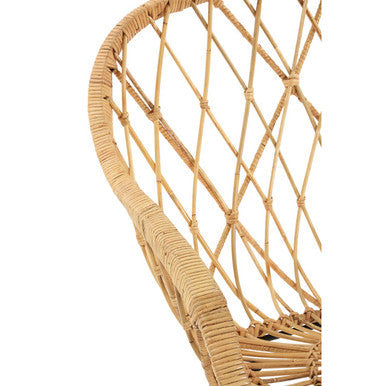 Natural Rattan Chair with Geometric Lattice Design