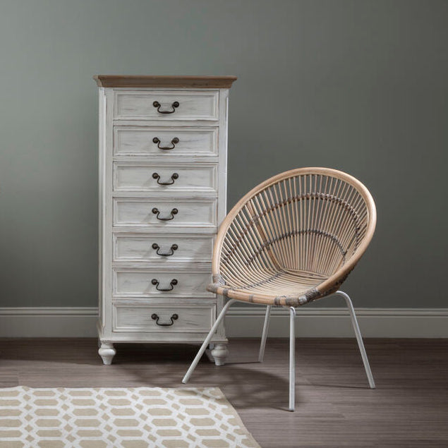 Ivory Finish 7 Drawer Chest