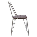 Grey Metal Frame and Elm Wood Chair