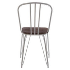Grey Metal Frame and Elm Wood Chair
