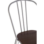 Grey Metal Frame and Elm Wood Chair