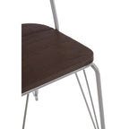 Grey Metal Frame and Elm Wood Chair
