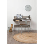 Grey Metal and Elm Wood Armchair with Hairpin Legs