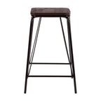 Wooden Square Stool with Black Finish Frame