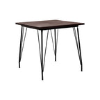 Wooden Square Dining Table with Black Finish Legs